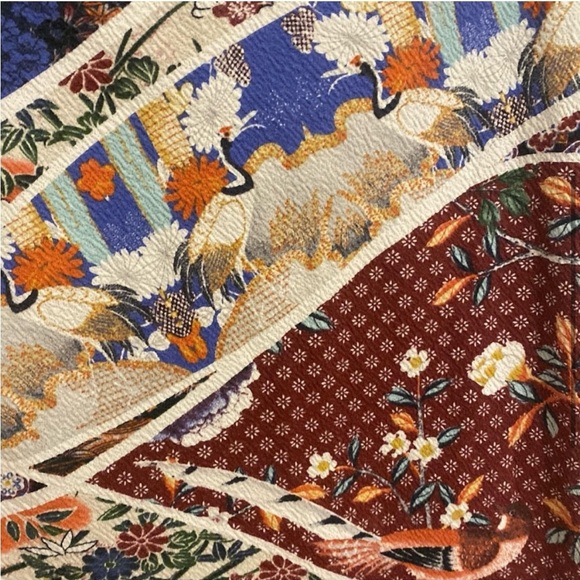 Anthropologie Maeve Vannia Asian Crane Knit Midi Slip Pencil Skirt Womens Small - Picture 6 of 8